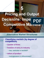 Pricing and Output Decisions in Imperfectly Competitive Markets