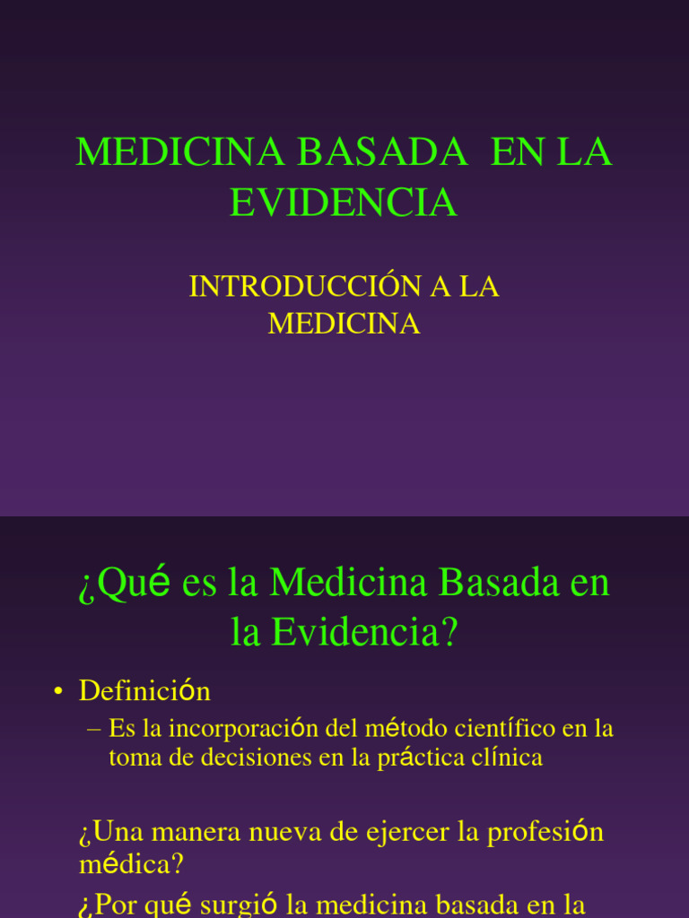 TEMA 14 Medicina Basada en Evidencia - MBE | PDF | Evidencia basada en ...