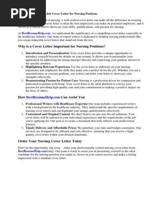 Job Cover Letter Nursing