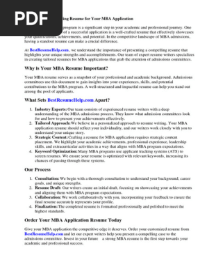 Resume for Mba Application
