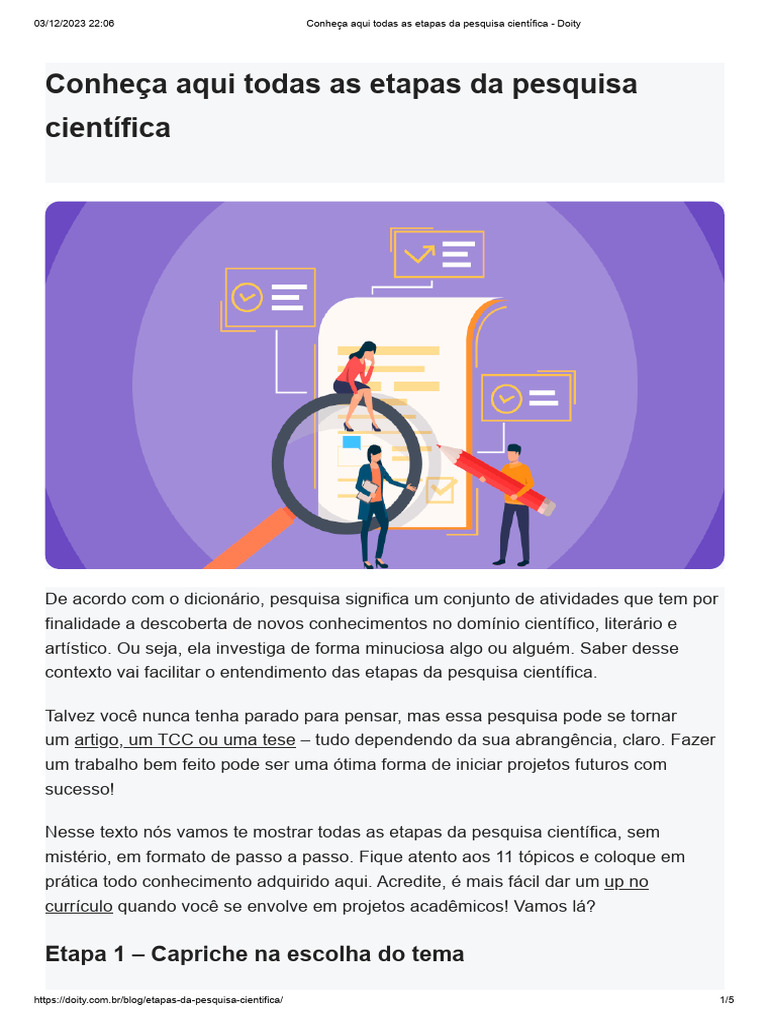 Etapas da Pesquisa Científica | PDF | Science | Método científico