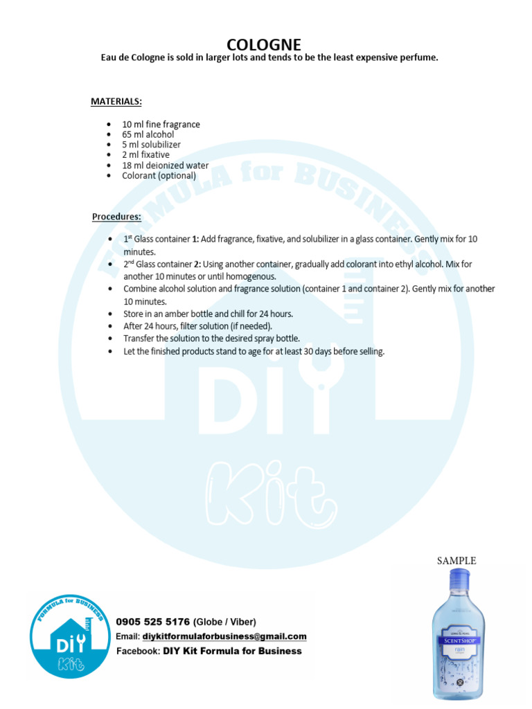 DIY Eau de Cologne Recipe Guide | PDF | Art