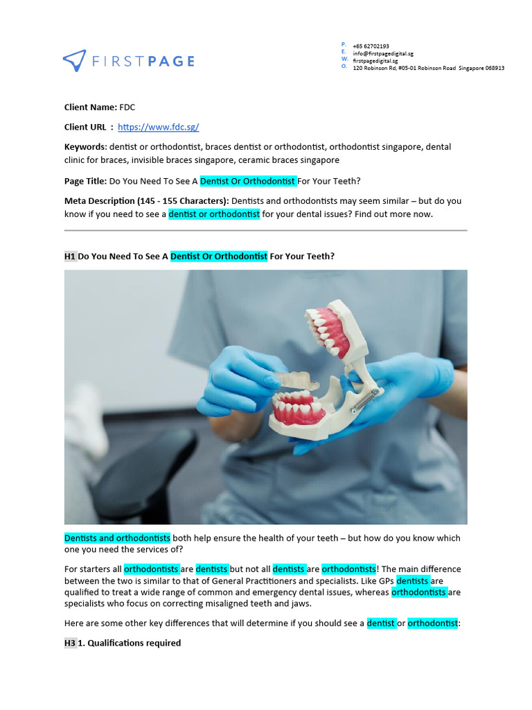 (Jul) Do You Need To See A Dentist or Orthodontist PDF Dentistry