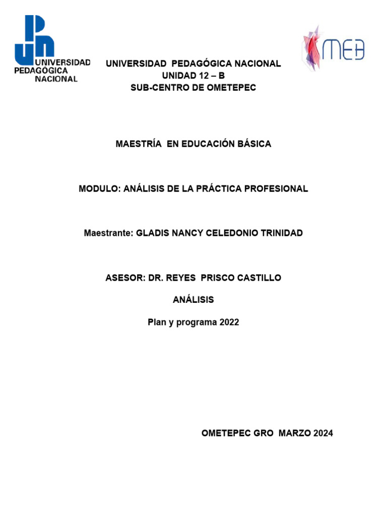 Análisis del Plan de Estudios 2022 | PDF | Educación de la primera ...
