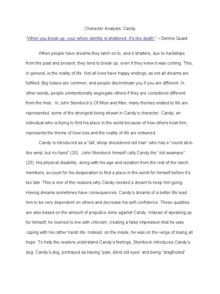 Candy's Character: Dreams and Loss | PDF