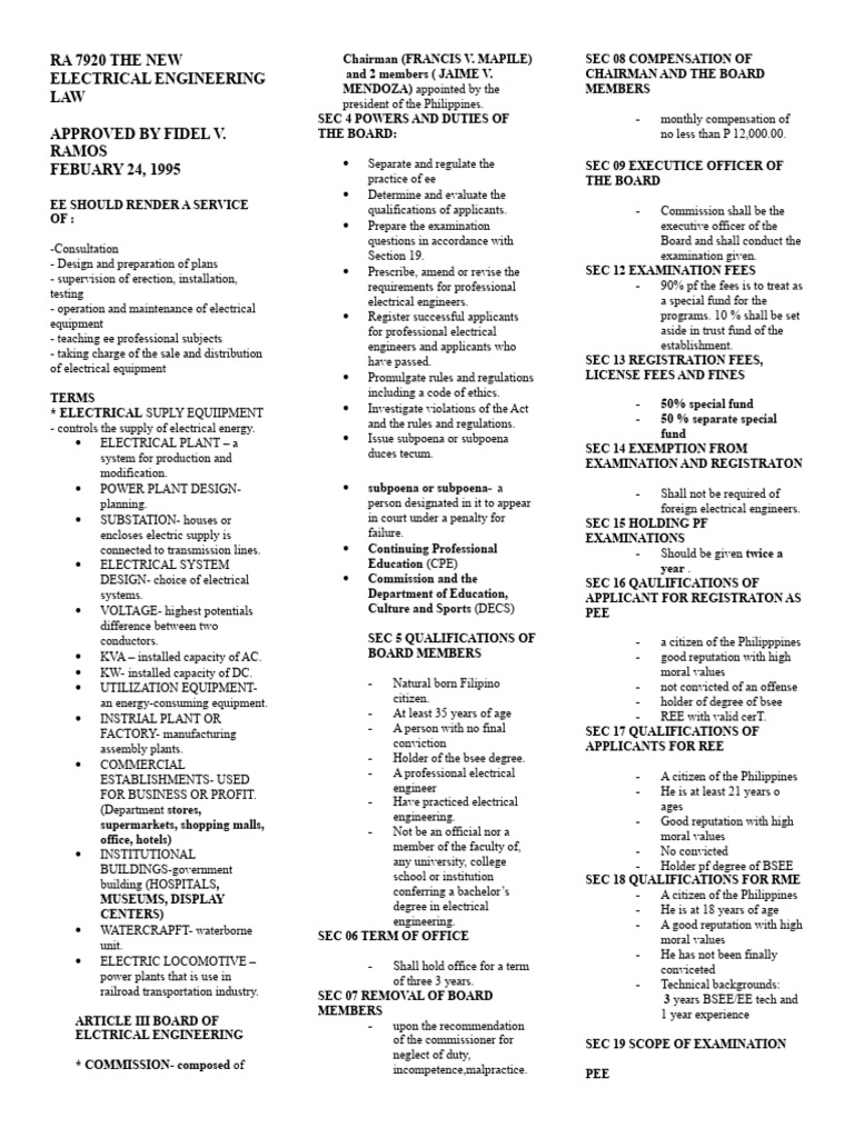 Electrical Engineering Law Overview | PDF | Electric Power Transmission ...