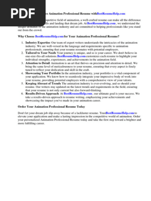 Animation Professional Resume