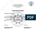 Certificate of Budget