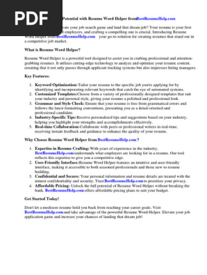 Resume Word Helper