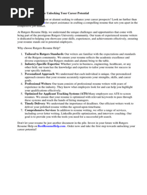 Rutgers Resume Help