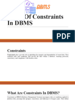 Types of Constraints in DBMS