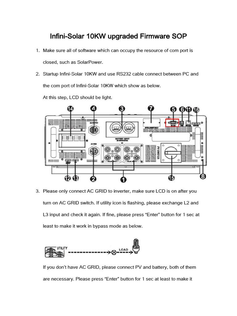 Infini-Solar 10KW Firmware Upgrade SOP | PDF