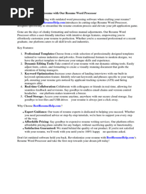 Resume Word Processor