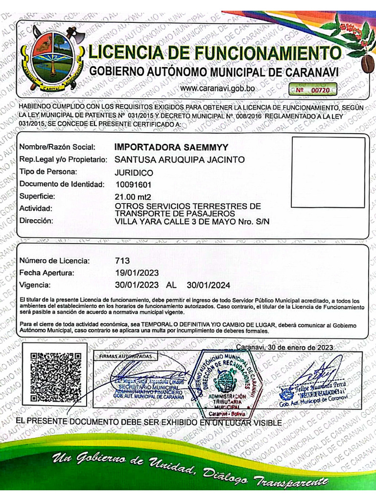 Licencia de Funcionamiento | PDF