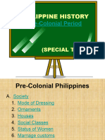 PHILIPPINEHISTORY Pre Colonial Period