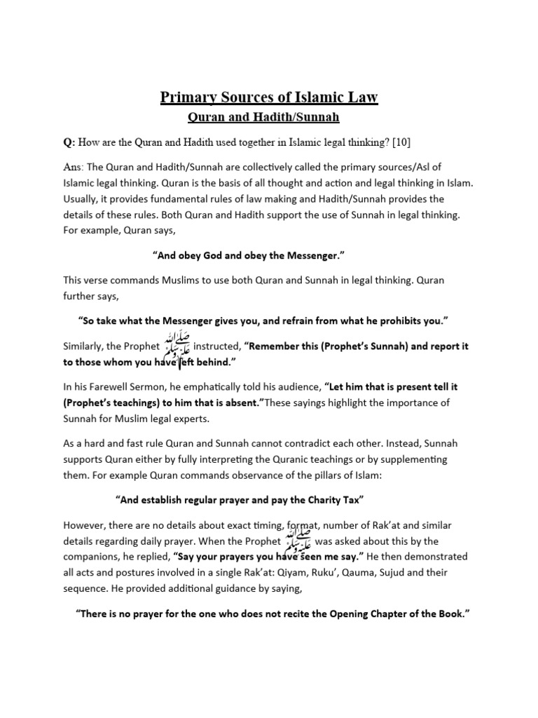 primary-sources-of-islamic-law-pdf-hadith-quran