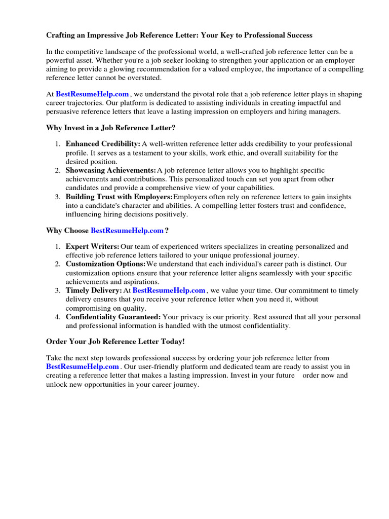 Job Reference Letter For Bank | PDF