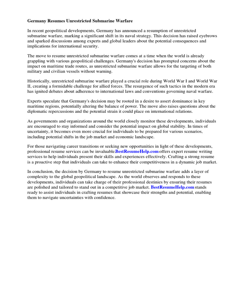 Germany Resumes Unrestricted Submarine - 1712547963