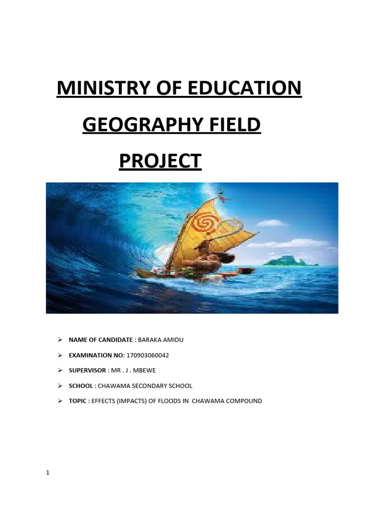 Ministry of Education Geography Field Project PDF