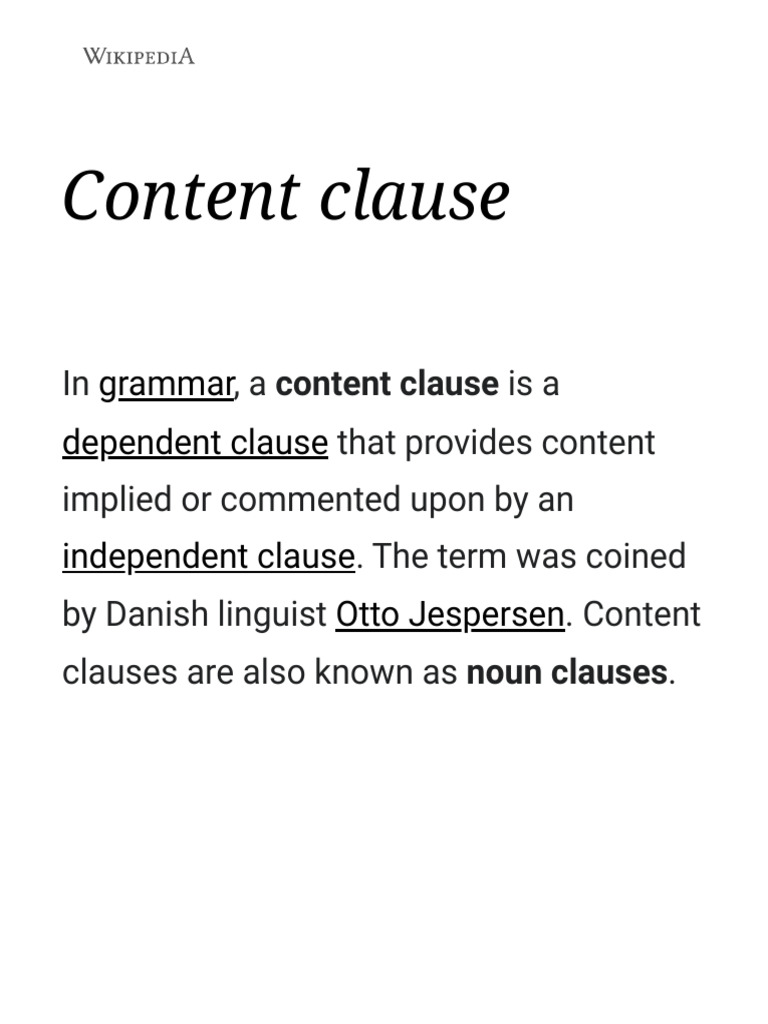 Content Clause - Wikipedia 29 | PDF | Clause | Language Mechanics