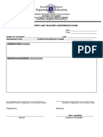 Parent and Teacher Conference Form