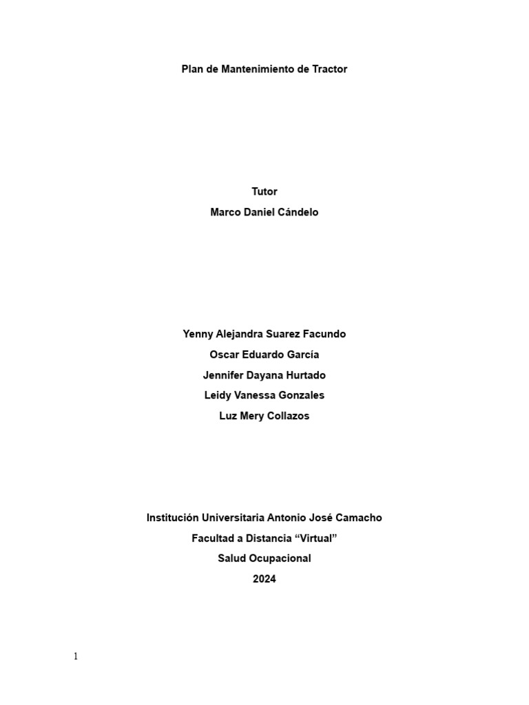 Plan de Mantenimiento Del Tractor Agricola | PDF | Tractor | Neumático