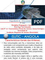 Características Gerais Das Antenas. Antena Isotrópica. Intensidade de