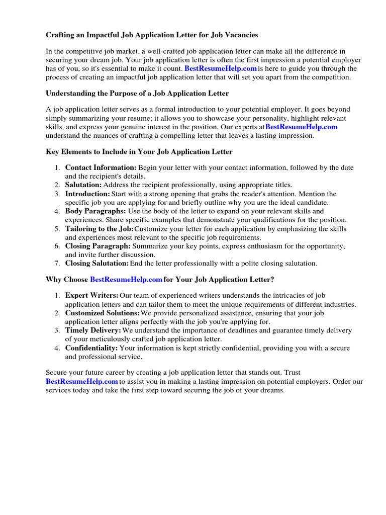 SIMPLE JOB APPLICATION LETTER FOR ANY AVAILABLE VACANCY SAMPLE visual data 6