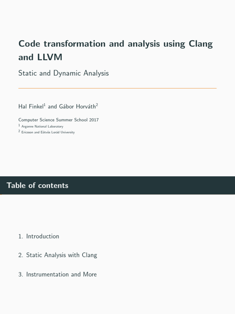 LLVM Code Analysis and Transformation | PDF | Computer Engineering ...