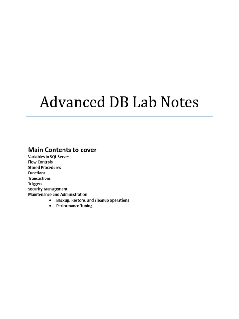 ADB Lab Session Guiding Note Download Free PDF Microsoft Sql Server Adb lab session guiding note download free pdf microsoft sql server