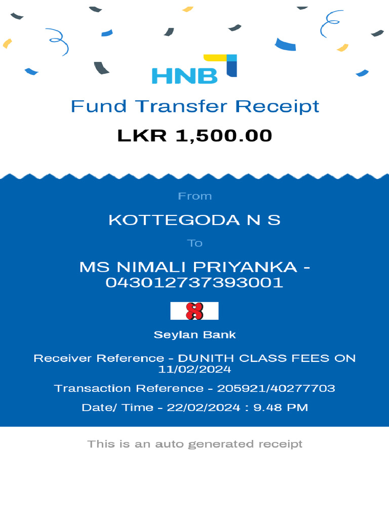 HNB DL Receipt 20240222 214852 | PDF