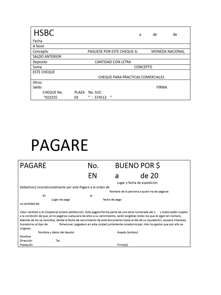 Contrato Pagare Modelopagare Modelo Especial