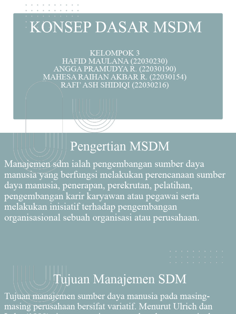 Konsep Dasar MSDM | PDF