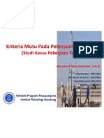 Kriteria Mutu Pada Pekerjaan Konstruksi