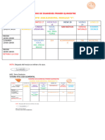 Horario de Examenes Primer Quimestre