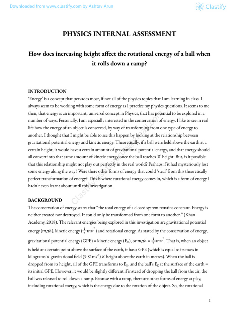 How Does Increasing Height Affect The Rotational Energy of A Ball When