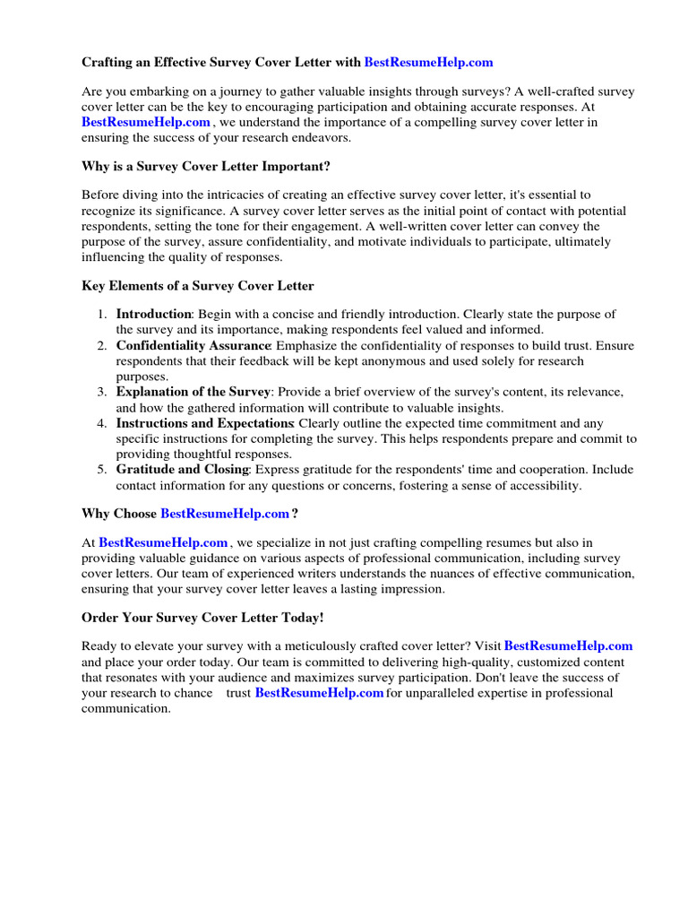 Survey Cover Letter PDF Surveying Information