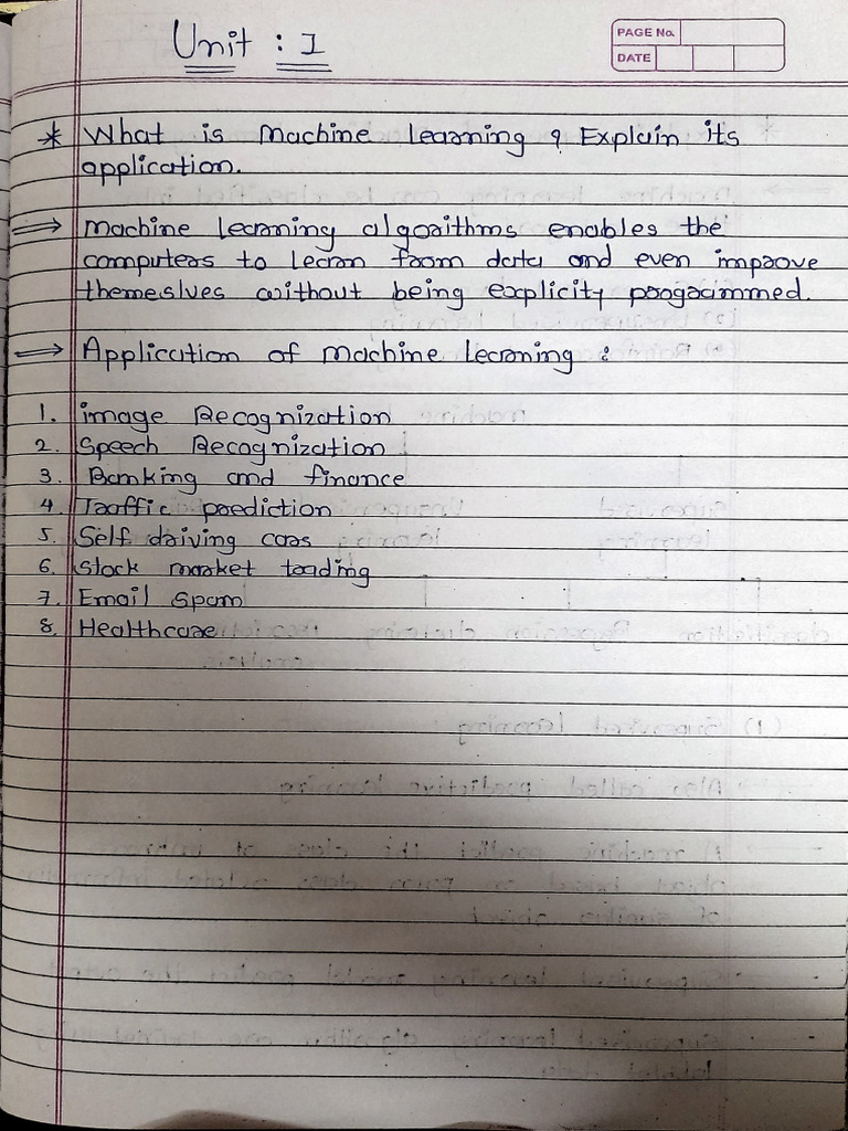 ML Notes Unit - 1,3,4,7,8,9 | PDF