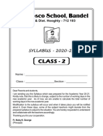Class - 2: SYLLABUS - 2020-21 SYLLABUS - 2020-21