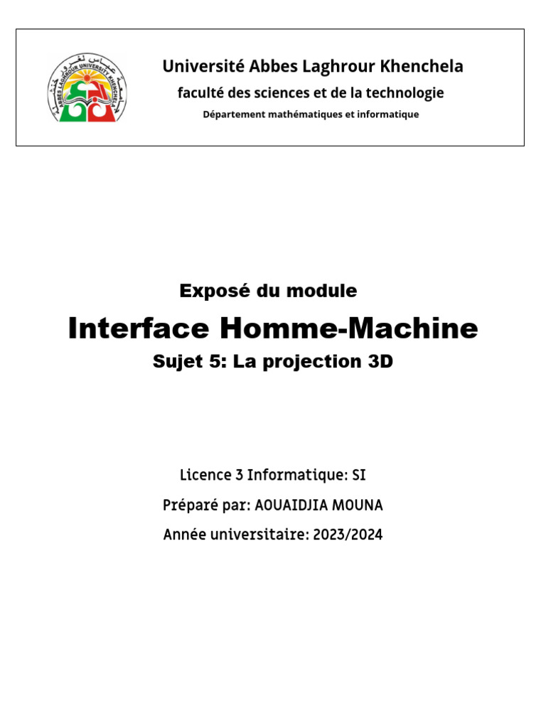 La projection 3D dans les interfaces | PDF | Infographie ...