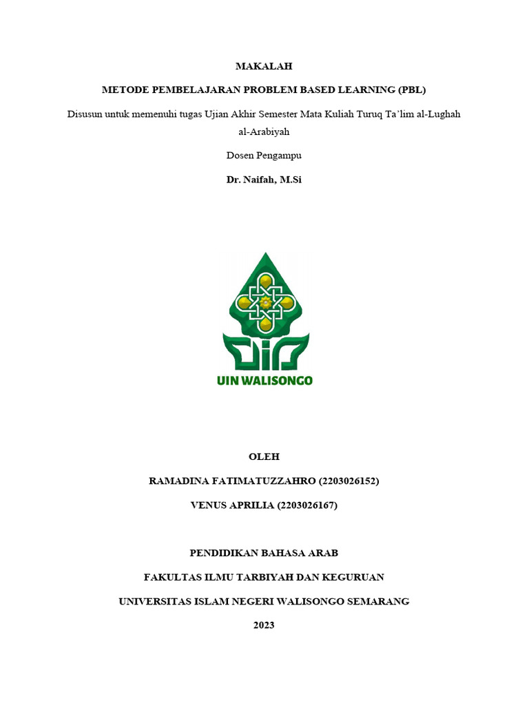 Metode Problem Based Learning dalam Pendidikan | PDF | Karier ...