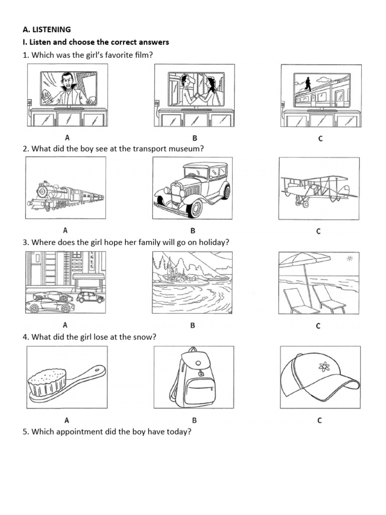 Which Was The Girl's Favorite Film? A. Listening I. Listen and Choose