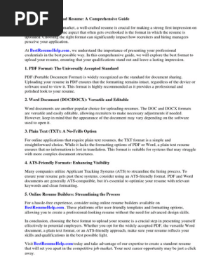 Best Format to Upload Resume