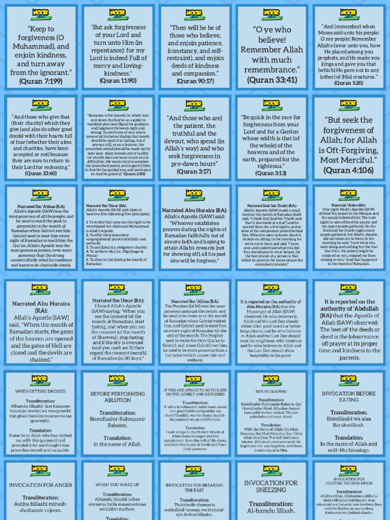 Quran Hadith Duaa-Cards | PDF | Quran | Islam