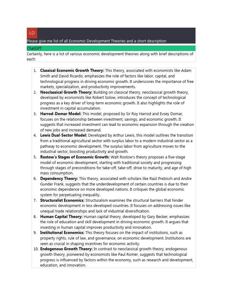 Econ Dev Compilation | PDF | Economic Growth | Green Growth
