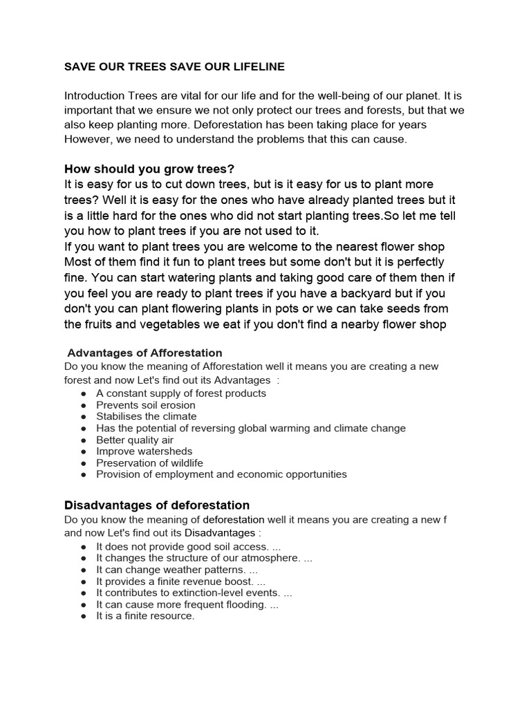 Save Our Trees Save Our Lifeline PDF