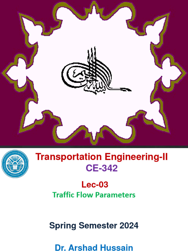 Traffic Flow Parameters Overview Pdf Visual Acuity Visual Perception