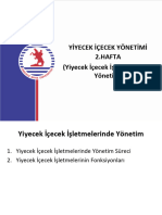 Yiyecek İçecek Yön. 2. HAFTA-Yiyecek İçecek İşletmelerinde Yönetim