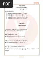 CBSE Sample Paper For Class 6 Maths With Solutions - Mock Paper-2