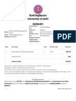 University of Delhi: Fee Receipt